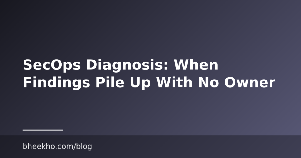 SecOps Diagnosis: When Findings Pile Up With No Owner